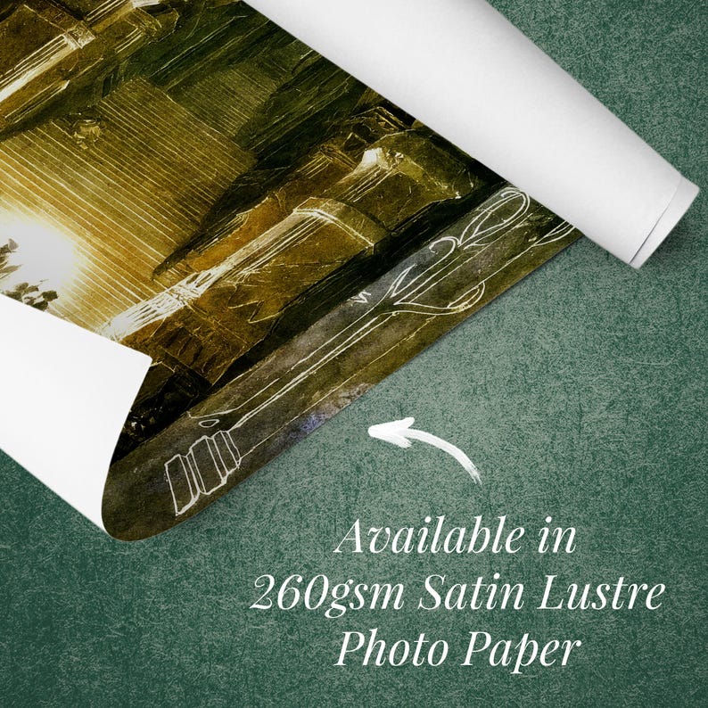 Mines of Moria Doors of Durin LOTR Fine Art Print Fantasy Giclee 260gsm Satin or 310gsm Textured Watercolour Paper image 3