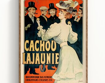 Cachou Lajaunie Cartel francés vintage Francisco Tamagno Art Nouveau Lámina artística
