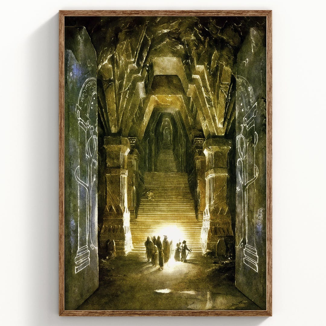 Mines Of Moria Doors Of Durin LOTR Fine Art Print Fantasy Giclee 260gsm 