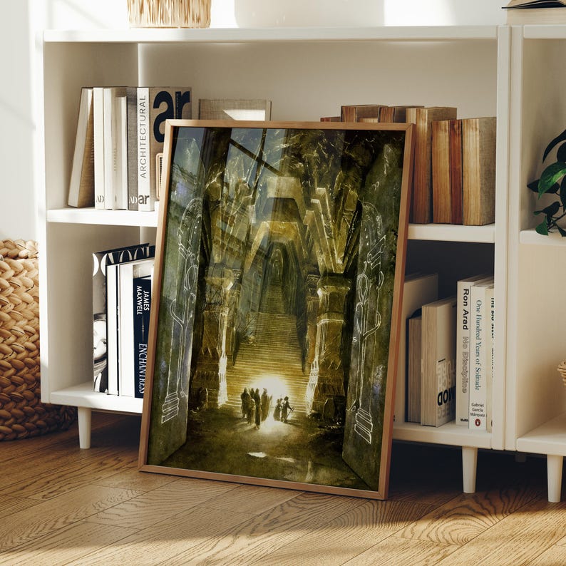 Mines of Moria Doors of Durin LOTR Fine Art Print Fantasy Giclee 260gsm Satin or 310gsm Textured Watercolour Paper image 2