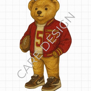 Washington Commanders Polo-Style Bear Digital Download