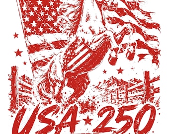 USA 250th Anniversary PNG, Western Patriotic Horse Design, Born to Ride Free 1776-2026, Trendy 250 Years Freedom Sublimation, 4th of July