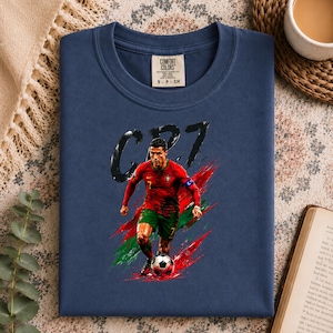CR7 PNG digital nedladdning, Cristiano Ronaldo tröjdesign, Portugal fotbollssublimering, fotbollsfangrafik, 300 DPI transparent PNG bild 7