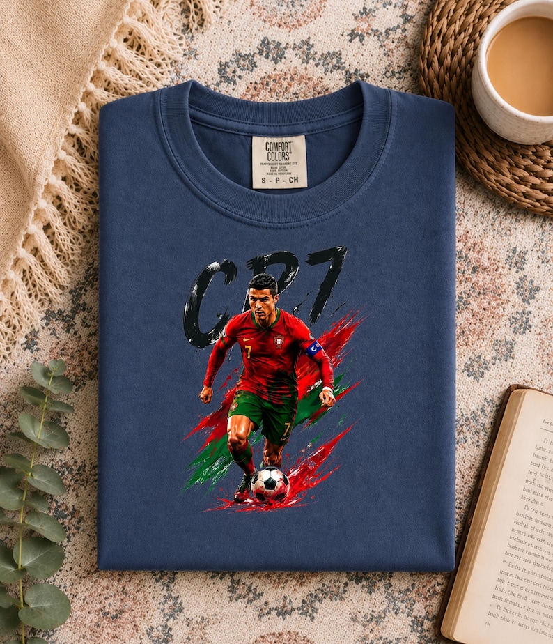 CR7 PNG digital nedladdning, Cristiano Ronaldo tröjdesign, Portugal fotbollssublimering, fotbollsfangrafik, 300 DPI transparent PNG bild 7