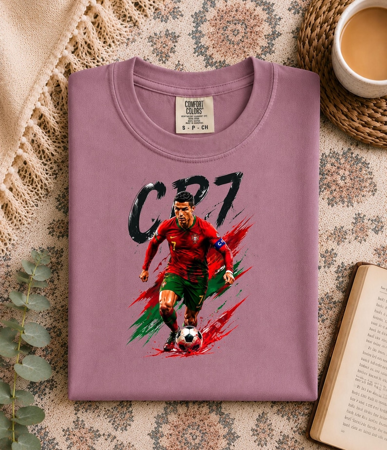 CR7 PNG digital nedladdning, Cristiano Ronaldo tröjdesign, Portugal fotbollssublimering, fotbollsfangrafik, 300 DPI transparent PNG bild 8