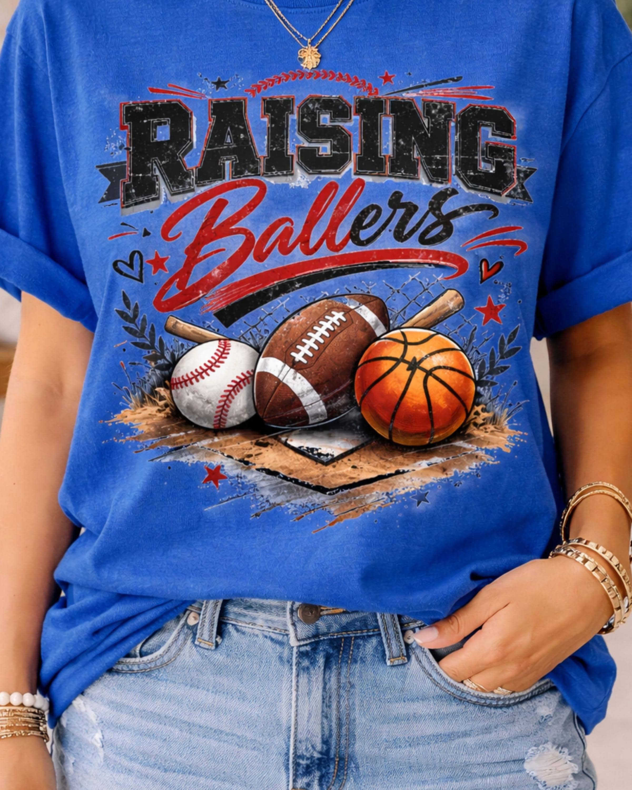 Raising Ballers PNG, Sports Mom Shirt Design, Baseball Football ...