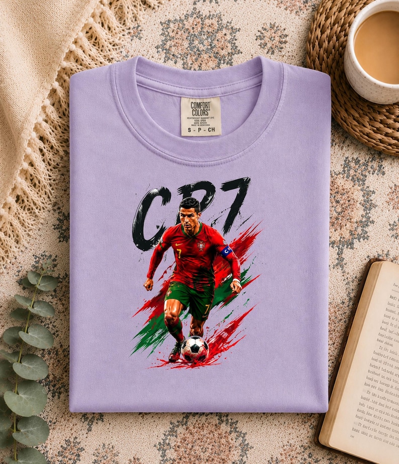CR7 PNG digital nedladdning, Cristiano Ronaldo tröjdesign, Portugal fotbollssublimering, fotbollsfangrafik, 300 DPI transparent PNG bild 6