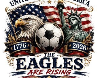 USA Soccer 1776 2026 Patriotic PNG, Eagle Soccer Shirt Design, American Independence Day Gift, 4th of July Sublimation