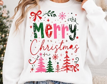 God Jul PNG, Retro Jul PNG, Coquette Jul PNG, Julgran PNG, Högtidssublimeringsdesign, DTF-överföring