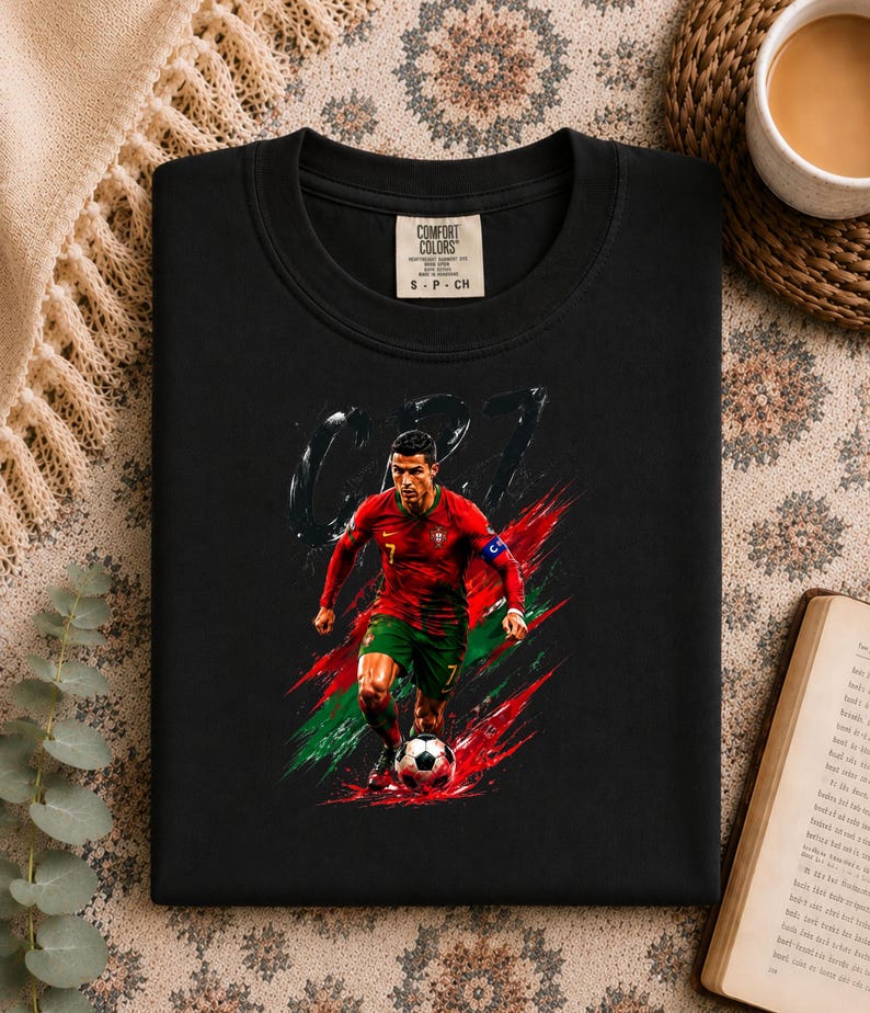 CR7 PNG digital nedladdning, Cristiano Ronaldo tröjdesign, Portugal fotbollssublimering, fotbollsfangrafik, 300 DPI transparent PNG bild 10