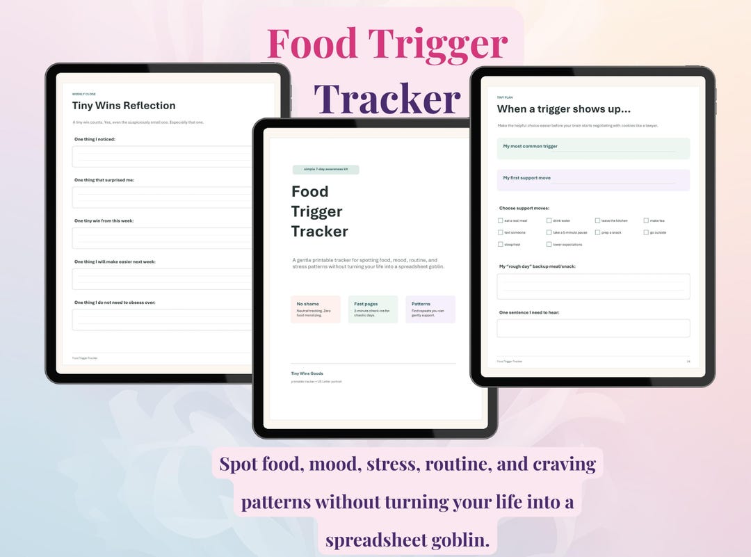 Emotional Eating Journal Printable, Food and Mood Tracker, Craving Log ...