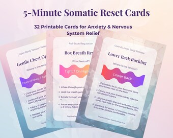 5 Minute Somatic Reset Cards | Nervous System Printable | Anxiety Relief | Body-Based Regulation Deck | 34 Cards PDF | Tiny Wins Goods