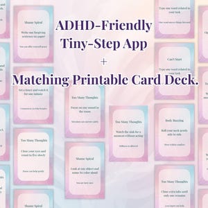 ADHD Tiny‑Step Task Helper – Interactive Web App + 60 Printable Action Cards | Beat Paralysis, Start Tasks When You “Can’t Do Anything” image 2