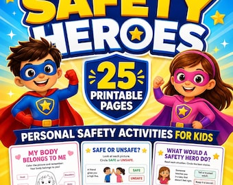Personal Safety Worksheets for Kids Ages 5–8 | Body Safety, Stranger Safety & Trusted Adults | Safety Activities PDF