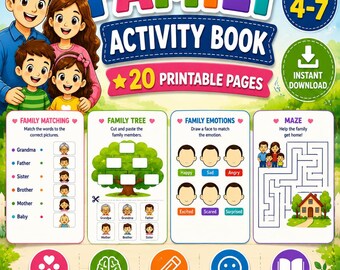 Family Activities for Kids | 20 Printable Family Worksheets PDF | Preschool & Kindergarten | Ages 4–7