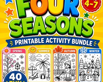 Four Seasons Activities for Kids Ages 4–7 | 40 Printable Seasons & Weather Worksheets | Preschool Kindergarten