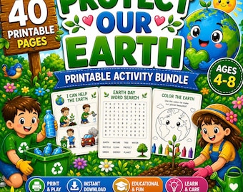 Earth Day Activities for Kids Ages 4–8 | 40 Recycling & Environmental Science Worksheets | Preschool Kindergarten