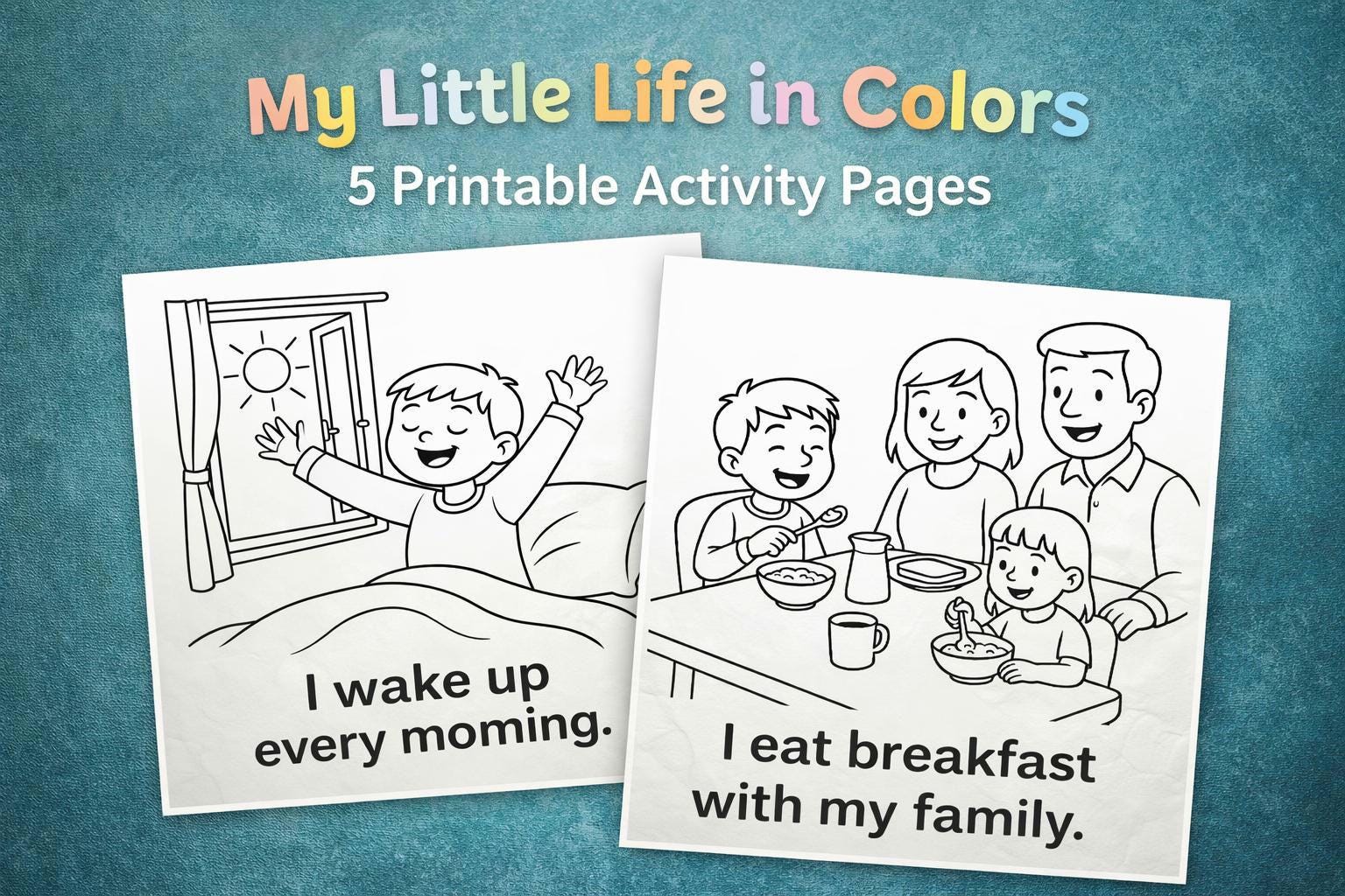 Printable Coloring Pages for Kids – Daily Routines Activity – Calm ...