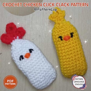 Crochet Chicken Click Clack Pattern | Amigurumi  Fidget Toy | No Sew Gift | PDF Download