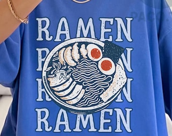 Vintage Ramen Bowl Graphic Shirt, Japanese Noodle Foodie Tee, Anime Streetwear Top