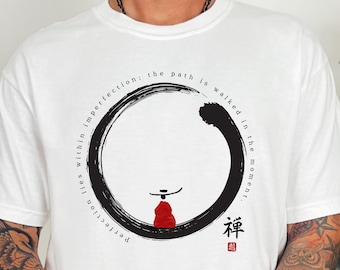 Camiseta Comfort Colors Zen Circle, Arte Minimalista Japonesa Enso