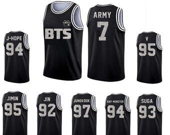 Aangepaste glitter BTS-basketbaljersey, Arirang World Tour bling pailletten jersey Kpop fan merchandise tanktop