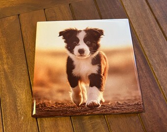 Custom 6" Ceramic Tile Coaster – Printed from Your Photo or Art