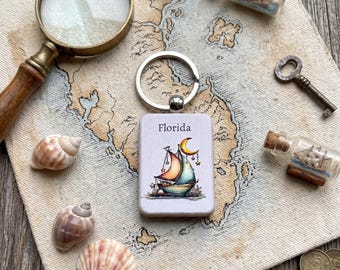 One Custom Keychain | Wooden Key ring | 3D Raised Textured Print