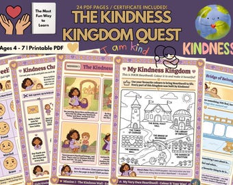 Kindness Printable Activity Kit | Kids SEL Empathy Gratitude Homeschool | Ages 4–7