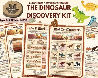 Dinosaur Printable for Kids | Science Fossil Activity Worksheet | Paleontology Homeschool PDF
