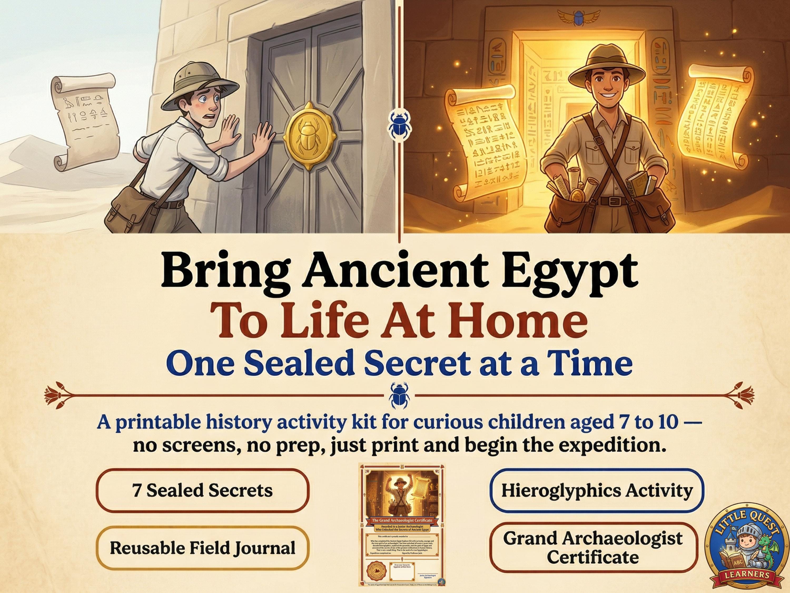 Ancient Egypt Activity Kit Printable PDF History Ages 7-10 Archaeology ...
