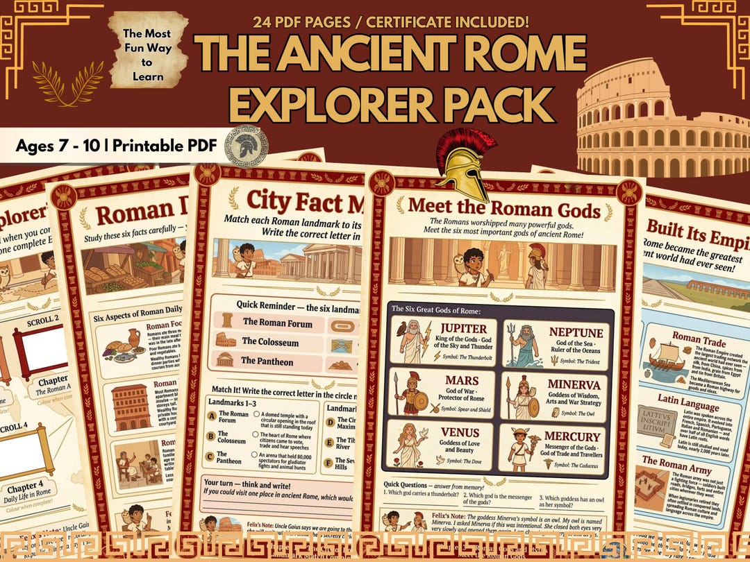 Ancient Rome Printable Kit | Kids Roman History KS2 Homeschool | Unit ...