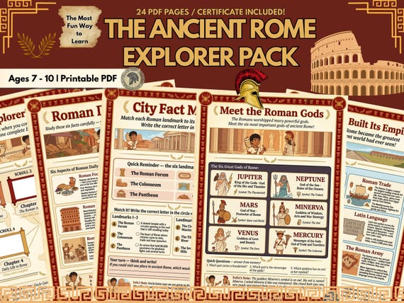 Ancient Rome Printable Kit | Kids Roman History KS2 Homeschool | Unit Study Ages 7–10