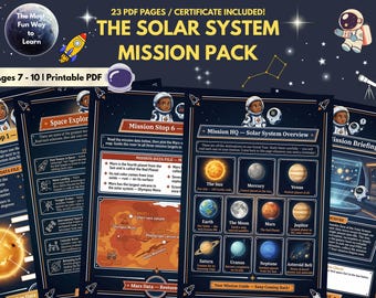 Solar System Printable Activity Kit Science PDF Ages 7-10 Space Explorer Quest