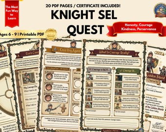 Kids Character Education Printable | Knight SEL Activity | Courage Kindness Perseverance Homeschool PDF
