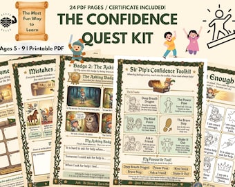 Confidence Building Activity Kit Printable | Kids Growth Mindset Worksheets Ages 5-9 | SEL