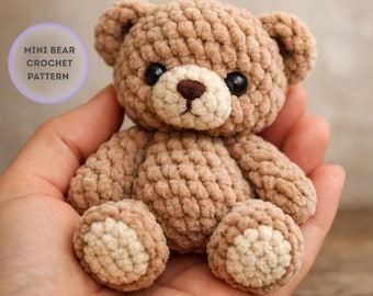 Mini Bear Crochet Pattern, Plush Amigurumi Bear Pattern, Beginner Friendly Toy Pdf