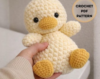 Duck Crochet Pattern – Low Sew Amigurumi Baby Duck, Easy Plush Toy PDF