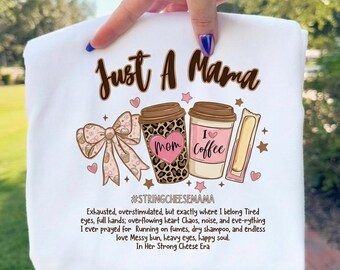 Just A Mama Leopard Coffee SVG | Coquette Mom Design (デジタルダウンロード)