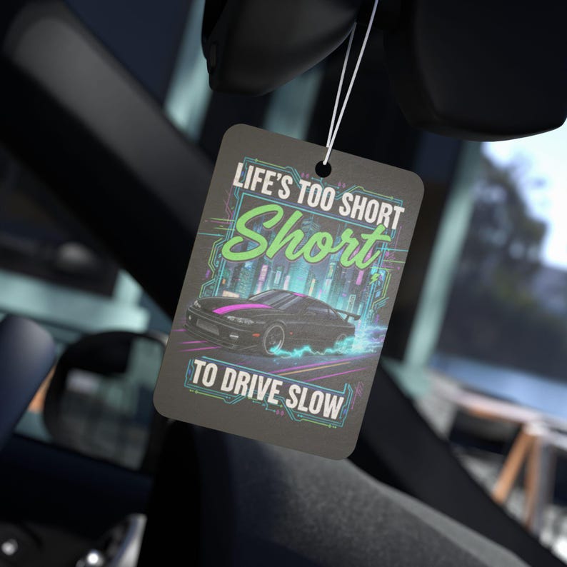 Car Lover Quote Air Freshener for Men / Funny Car Scent Accessory, Pine New Car Black Ice Fragrance, Gift for Him, Road Trip Car Decor image 1