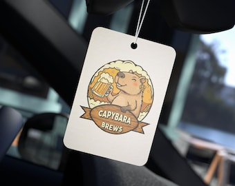 Aromatizador de carro Capybara Brews – Decoração divertida para carro com animais