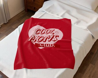 Cool Mom Quote Velveteen Plush Blanket | mom gift | vintage blanket | cute blanket | red blanket | mothers day