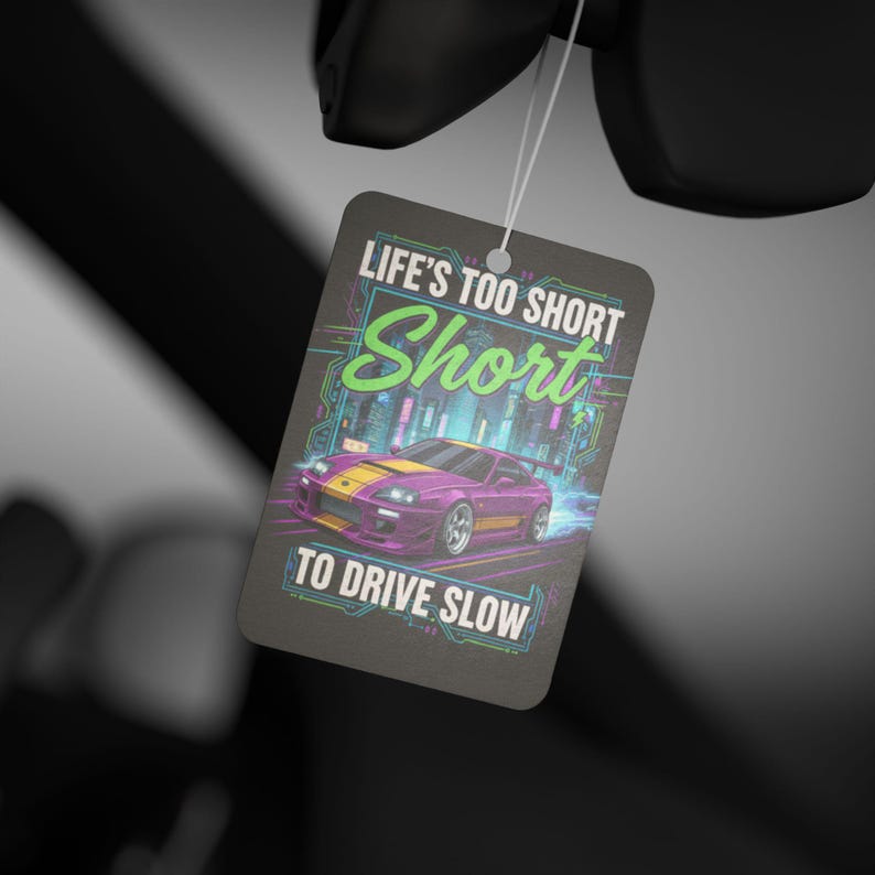 Car Lover Quote Air Freshener for Men / Funny Car Scent Accessory, Pine New Car Black Ice Fragrance, Gift for Him, Road Trip Car Decor image 2