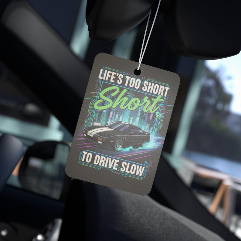 Car Lover Quote Air Freshener for Men / Funny Car Scent Accessory, Pine New Car Black Ice Fragrance, Gift for Him, Road Trip Car Decor image 1