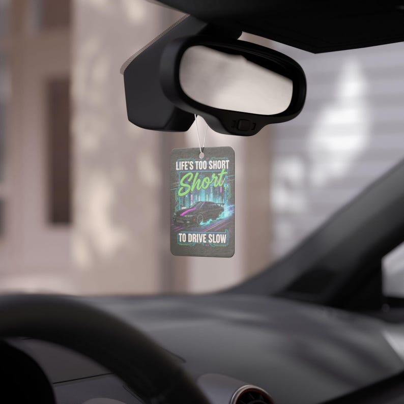 Car Lover Quote Air Freshener for Men / Funny Car Scent Accessory, Pine New Car Black Ice Fragrance, Gift for Him, Road Trip Car Decor image 2