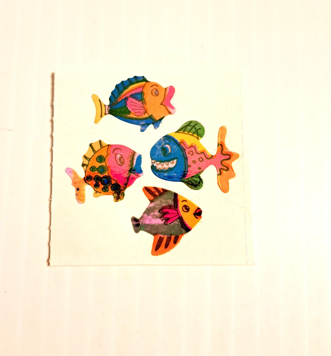 Retro Fish Sticker Vintage 1980s Iridescent Tropical Fish Sticker Sheet - Etsy
