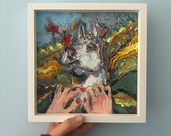 Intuition Ausdrucksstarkes Ölgemälde | Gerahmtes Canvas Board Artwork