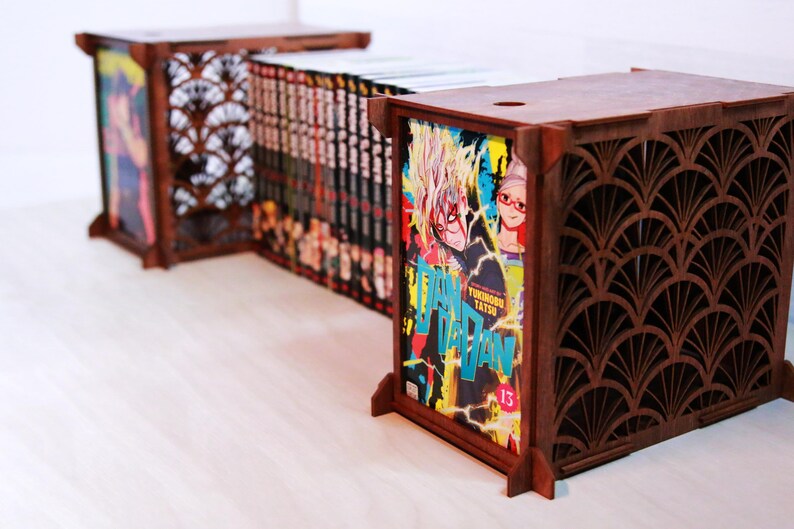 Manga Display Shelf With Decorative Side Panels – Custom Anime Storage ...