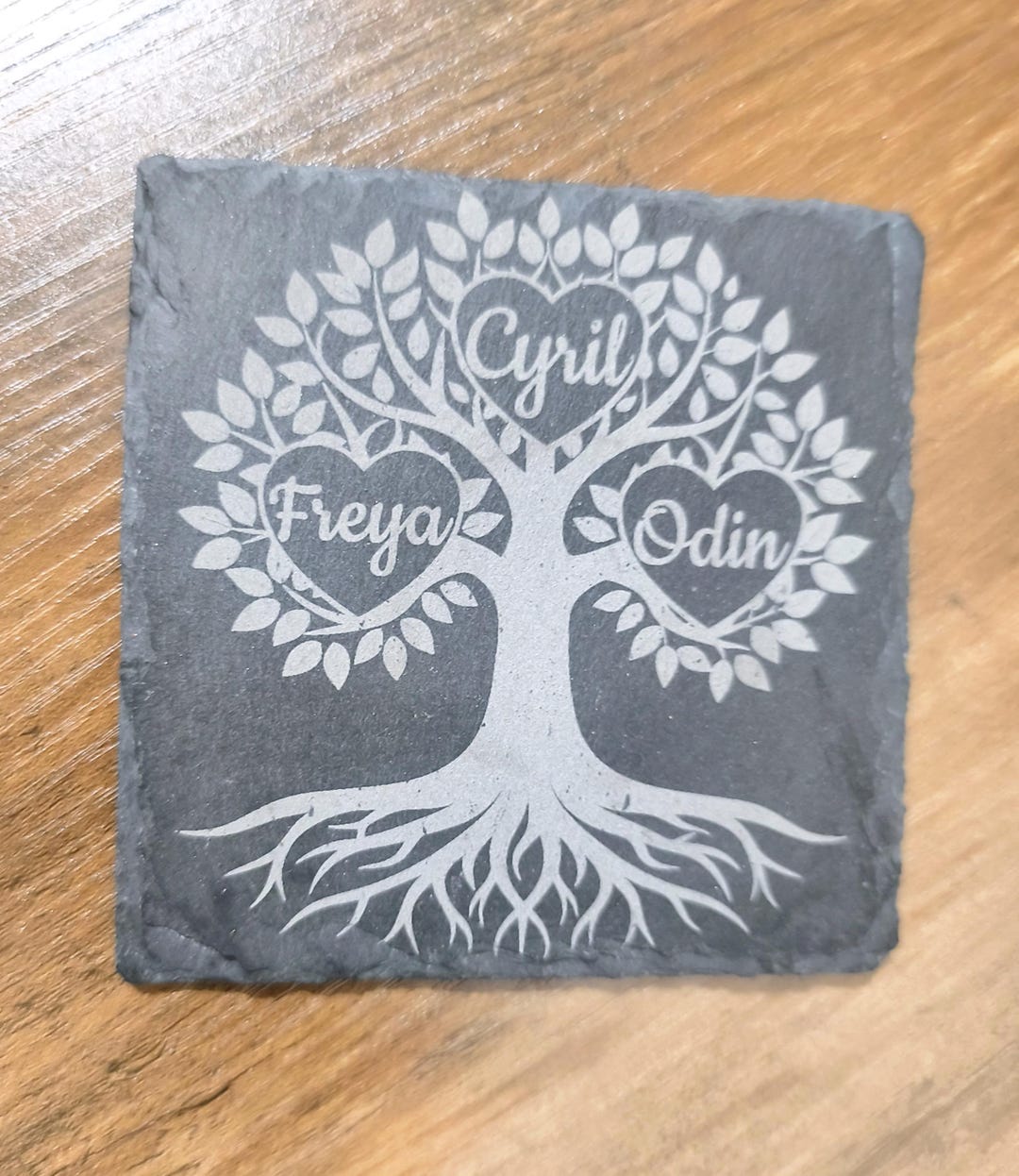 Personalized Slate Tree of Life Coaster – up to 5 Names – Family Gift ...