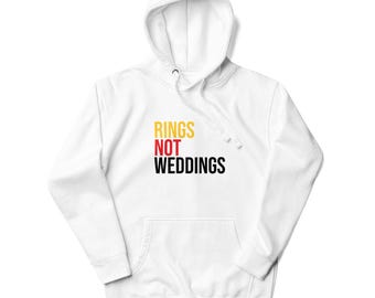Rings Not Weddings Chiefs Hoodie – Funny KC Football Hoodie, Super Bowl Gift for Fans